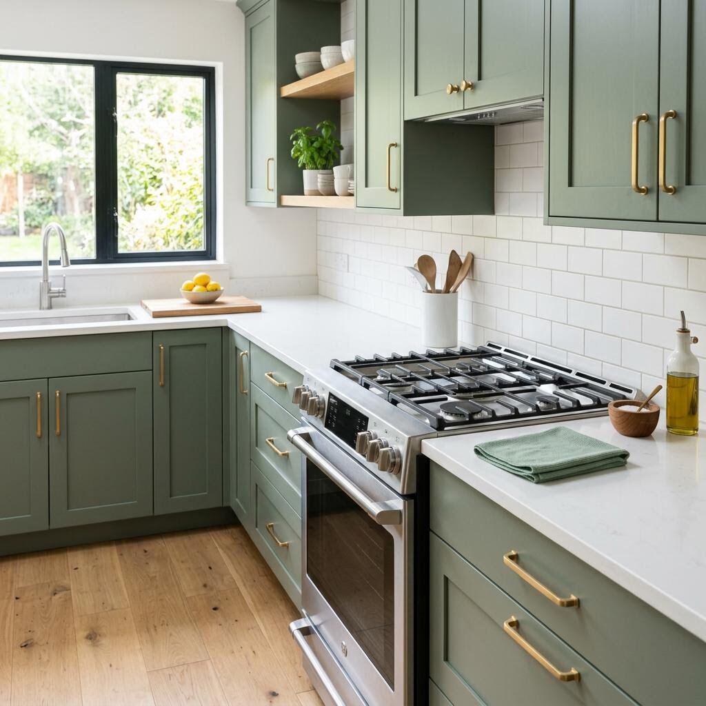 Spotless kitchen counters and stovetop